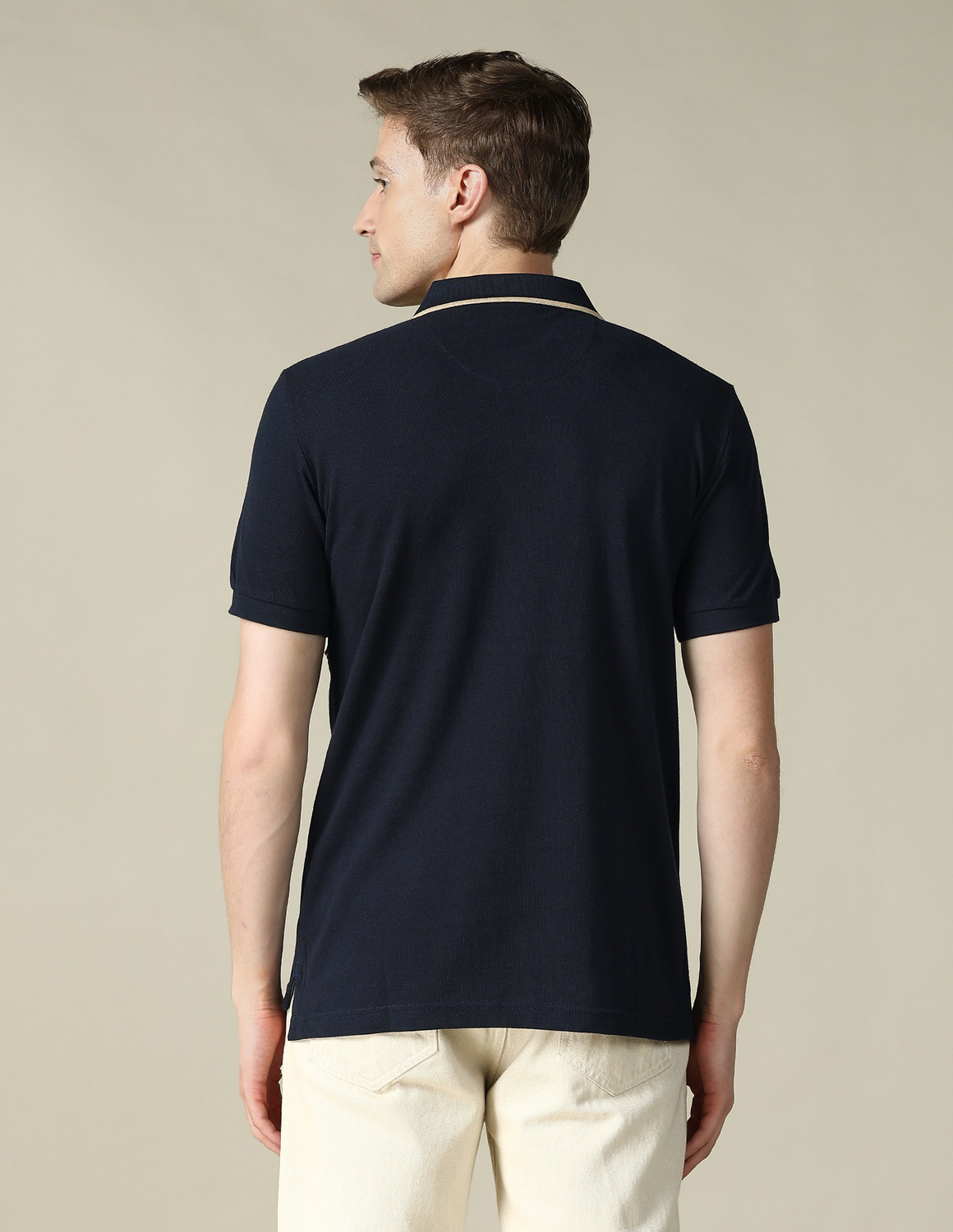 Image of U.S. POLO ASSN. Embroidered Men Polo Neck Blue T-Shirt