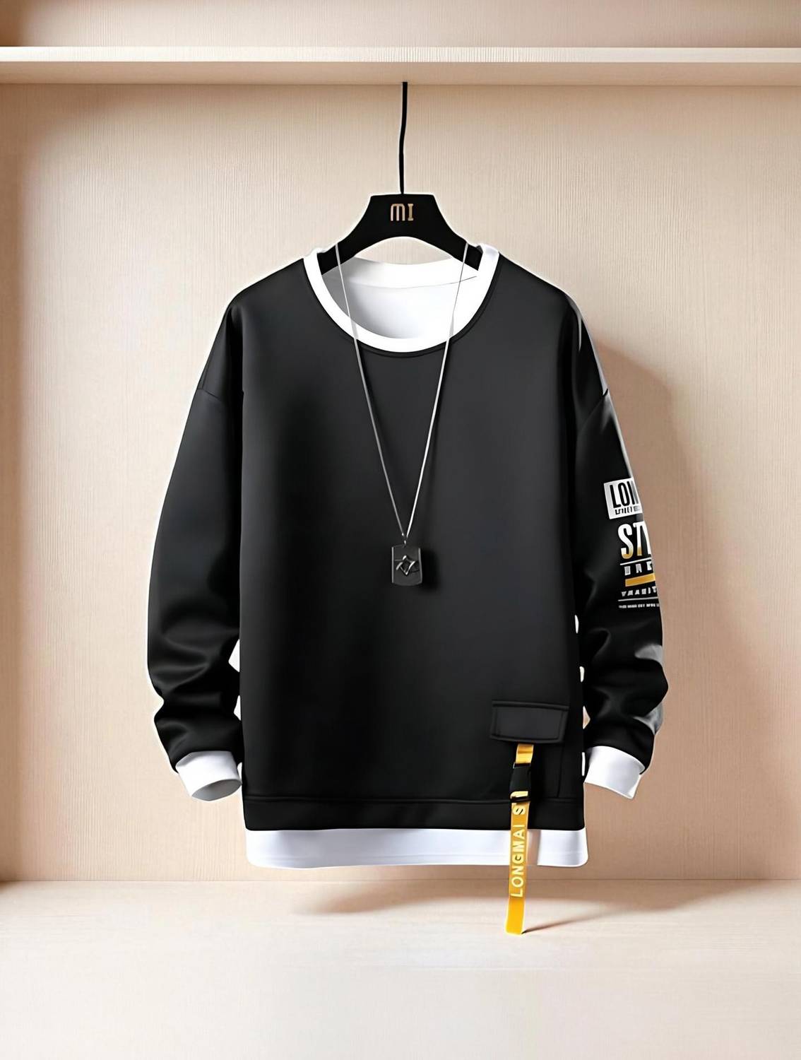 FASHIUM Printed Men Round Neck Black T-Shirt
