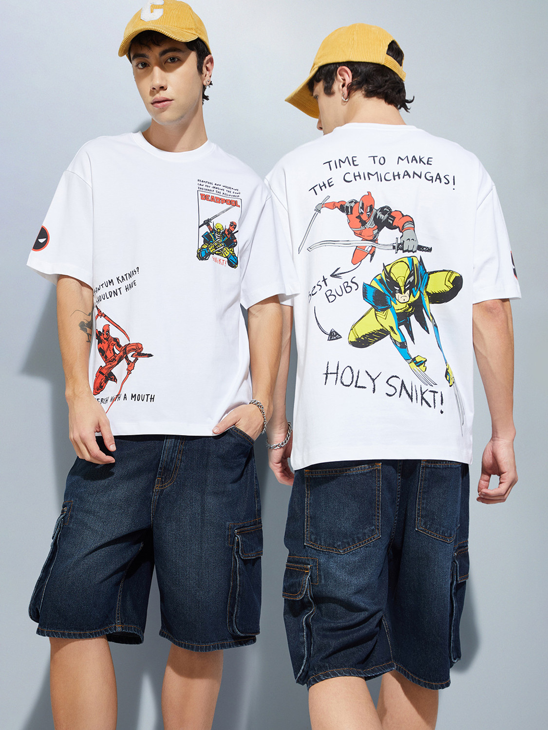 Image of MAX Deadpool Men Printed Round Neck Pure Cotton White T-Shirt