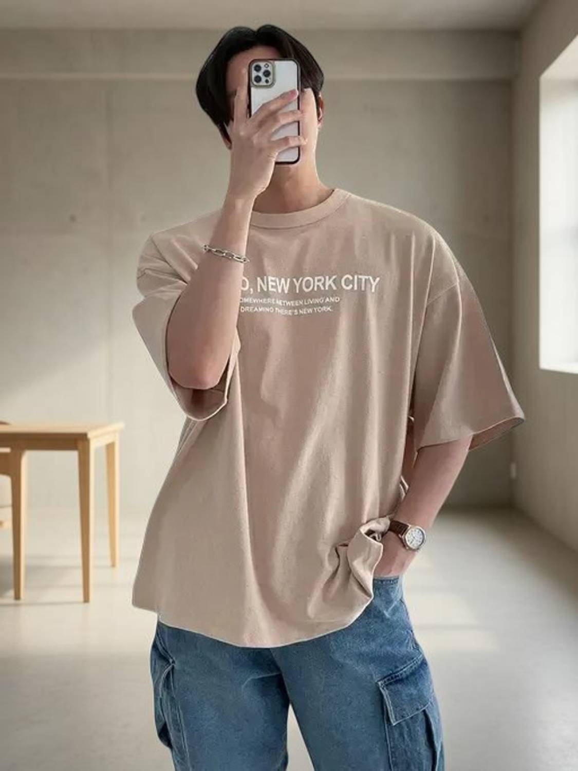 KAJAR Printed Men Beige T-Shirt - Image 2