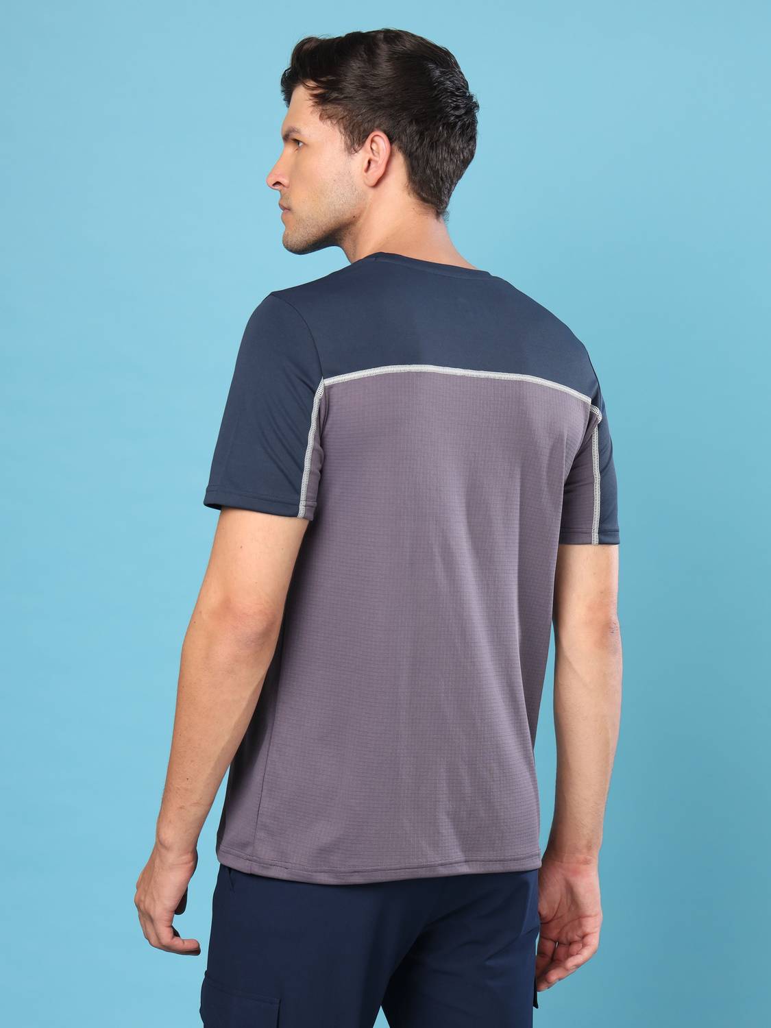 TECHNOSPORT Colorblock Purple T-Shirt - Image 2