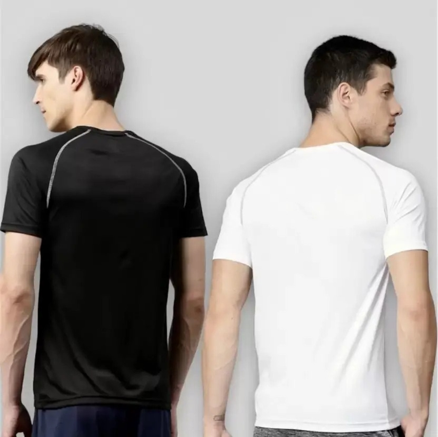 Image of Le Werks Printed Men Round Neck Black, White T-Shirt