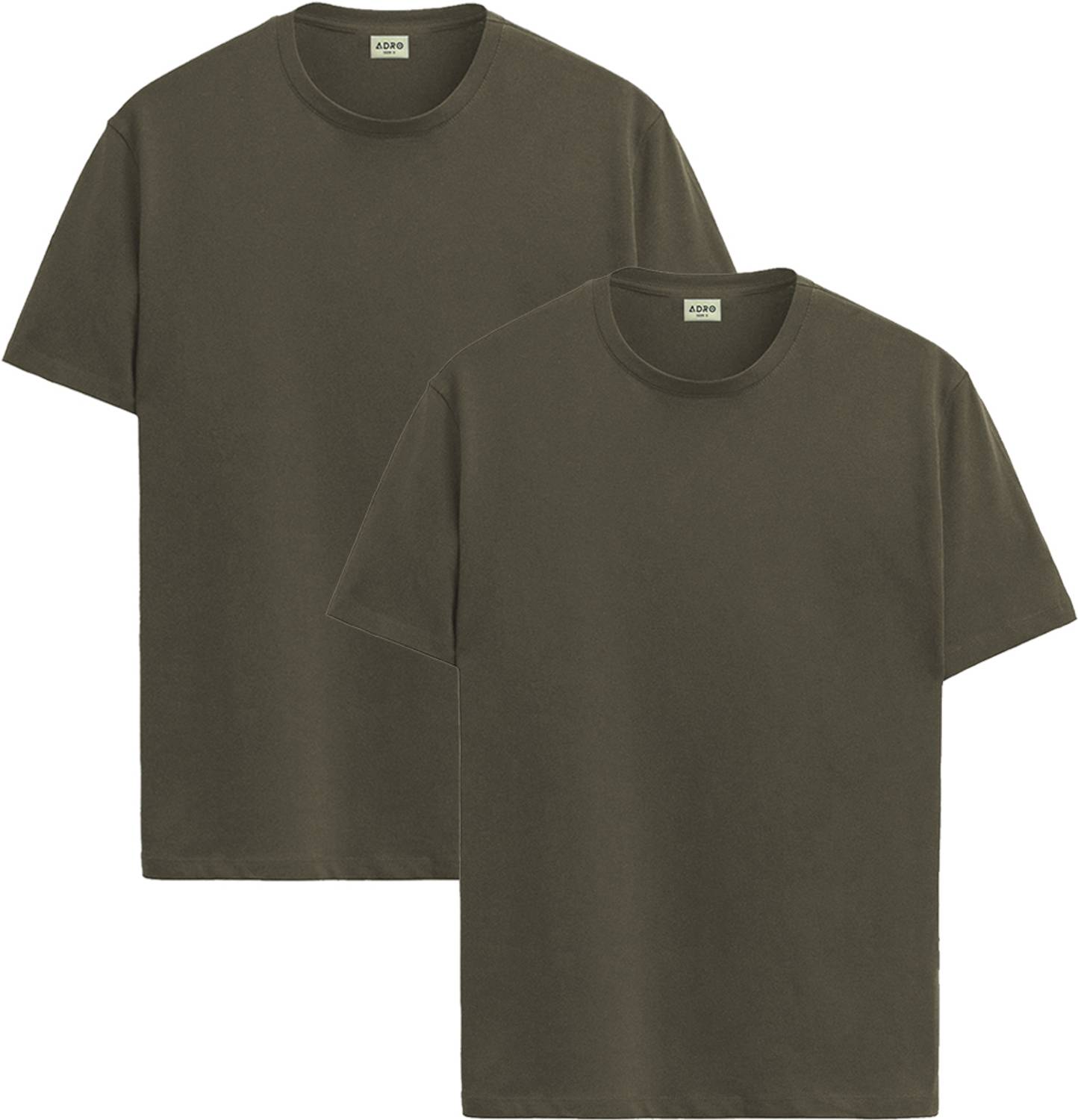 ADRO Solid Men Round Neck Dark Green T-Shirt