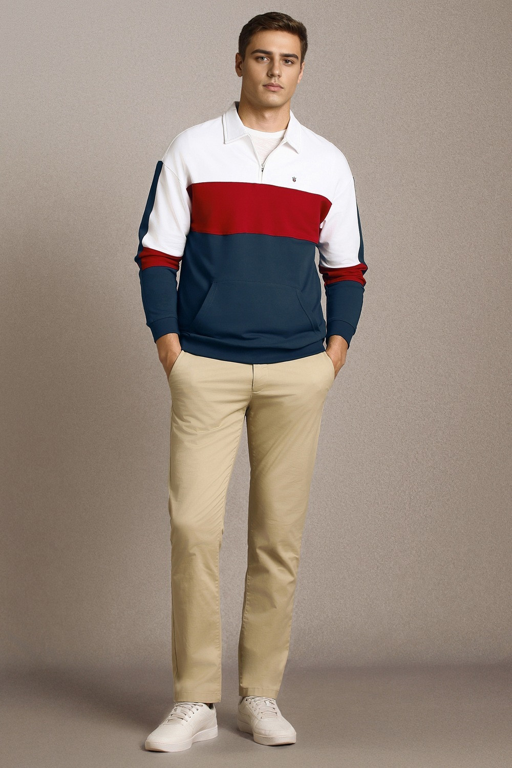 Image of LOUIS PHILIPPE Printed Men Polo Neck Multicolor T-Shirt