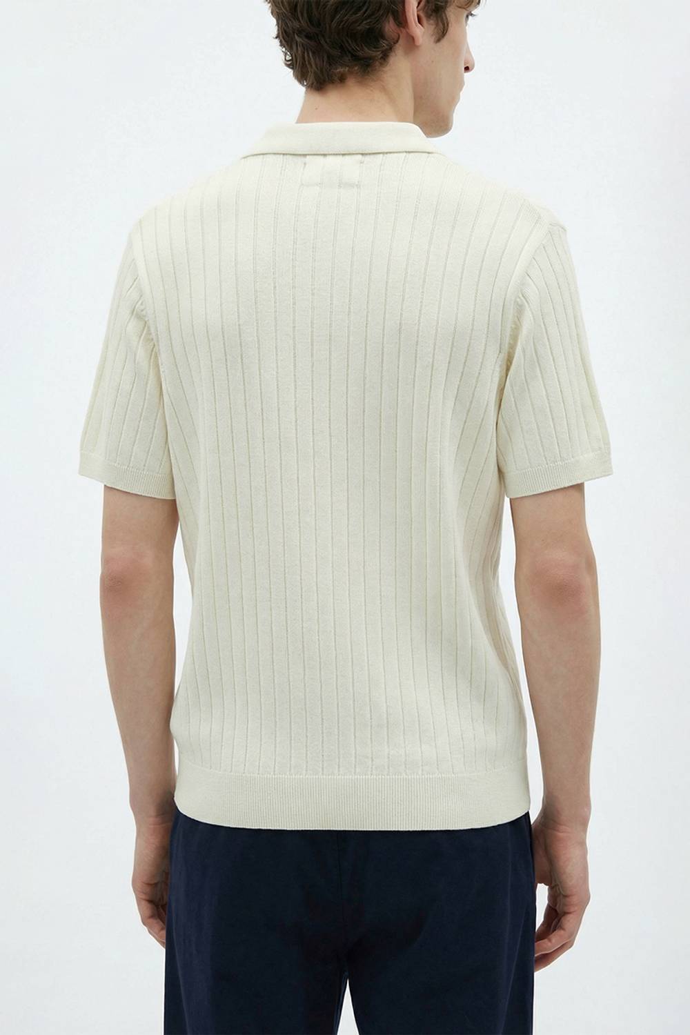 Snitch Striped Polo Neck White T-Shirt - Image 5