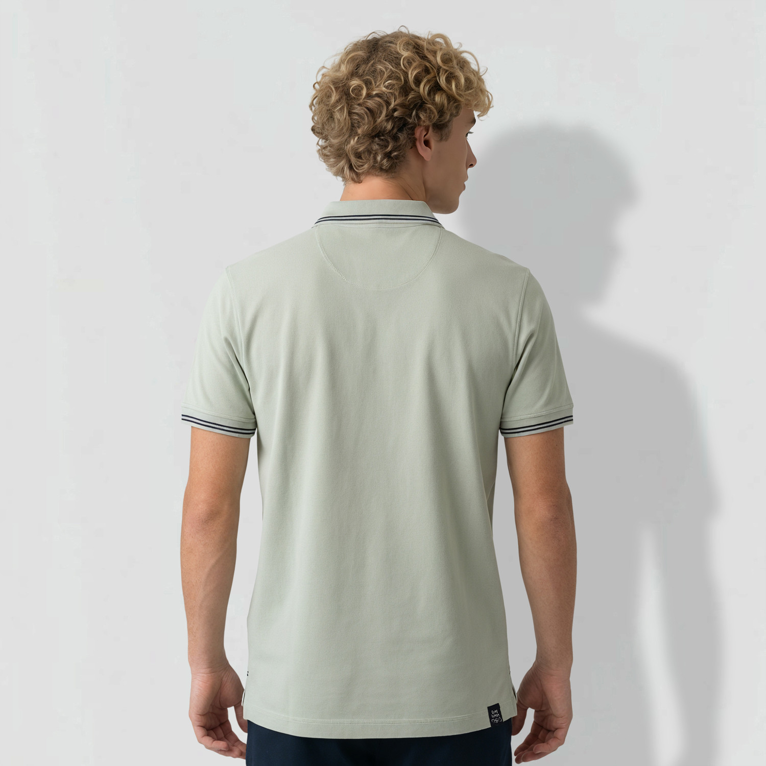 Image of BEING HUMAN Solid Men Polo Neck Green T-Shirt