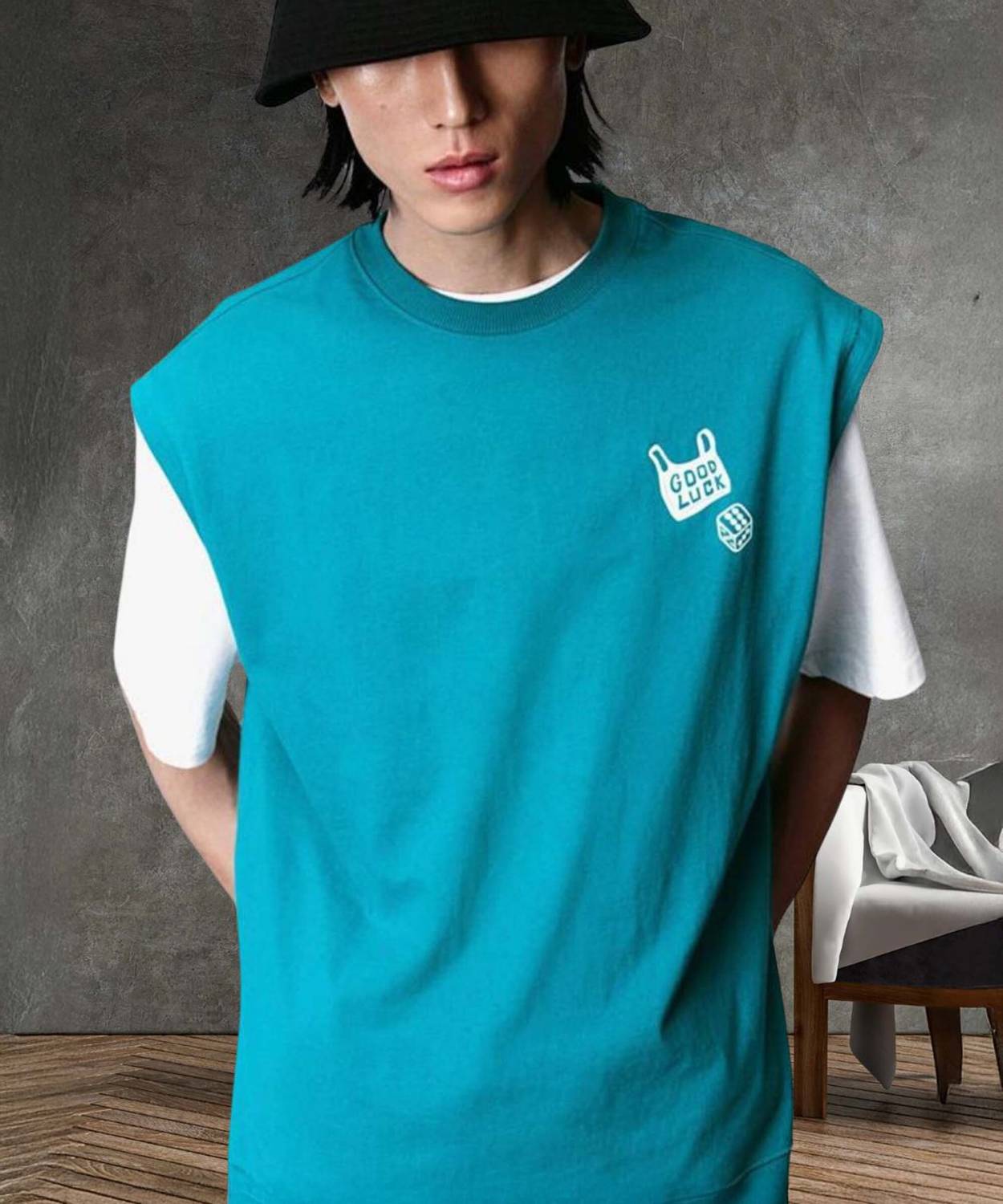 BRIGHTKRAFTS Printed Men Round Neck Blue T-Shirt