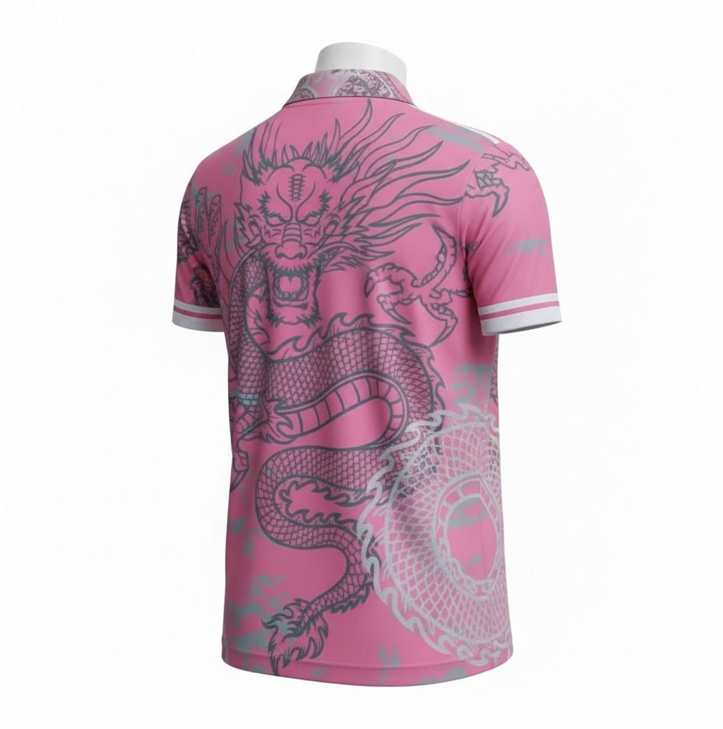 Image of MENTIFIC Graphic Print Men Polo Neck Pink T-Shirt