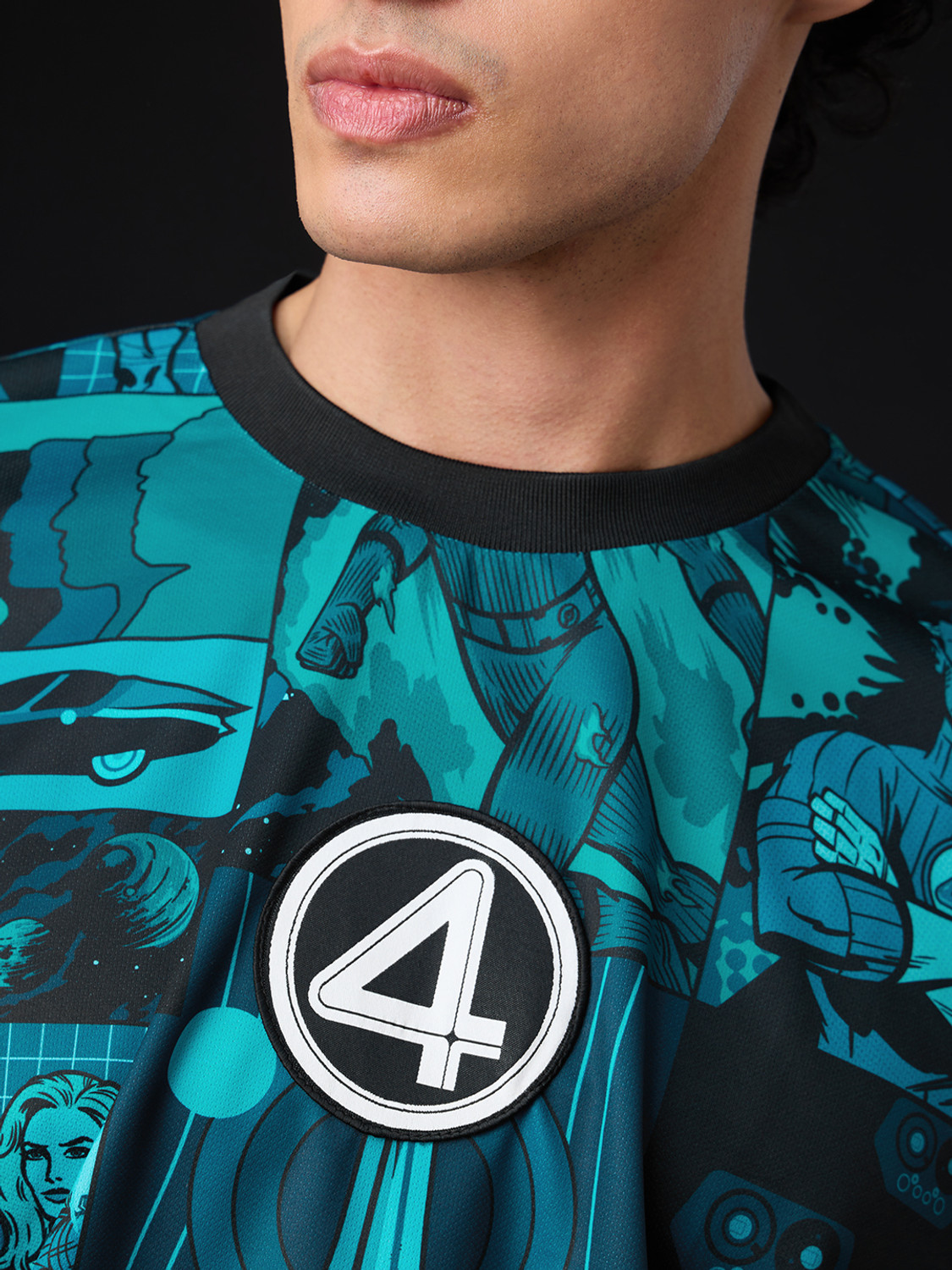 Image of The Souled Store Cartoon Men Round Neck Blue T-Shirt