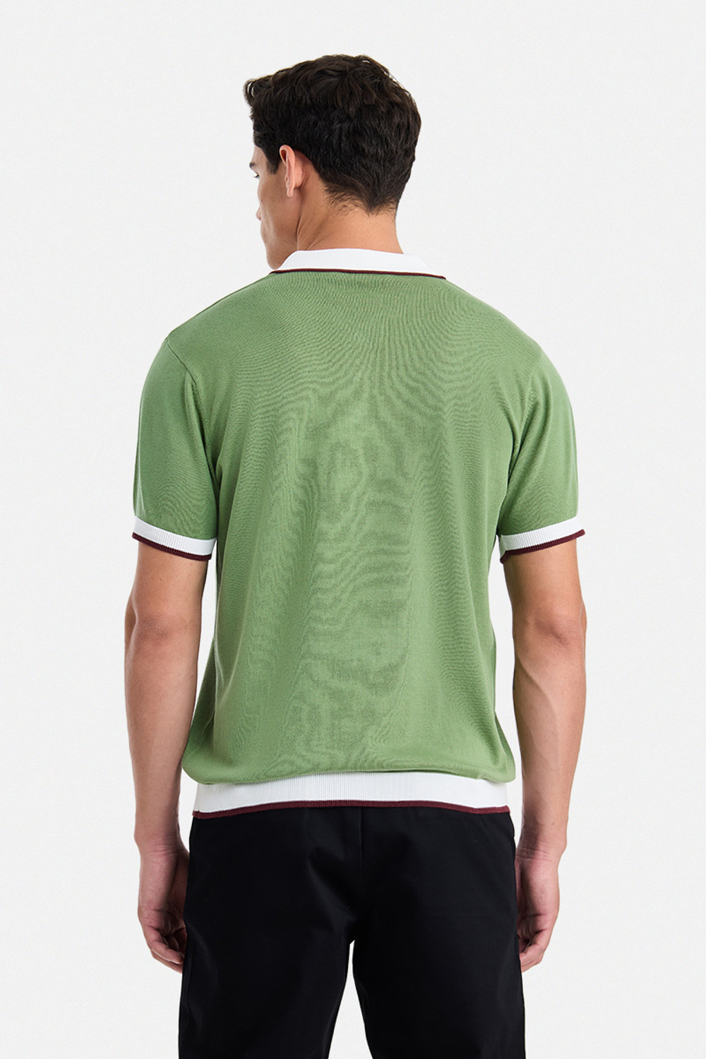 Image of Snitch Solid Men Polo Neck Green T-Shirt
