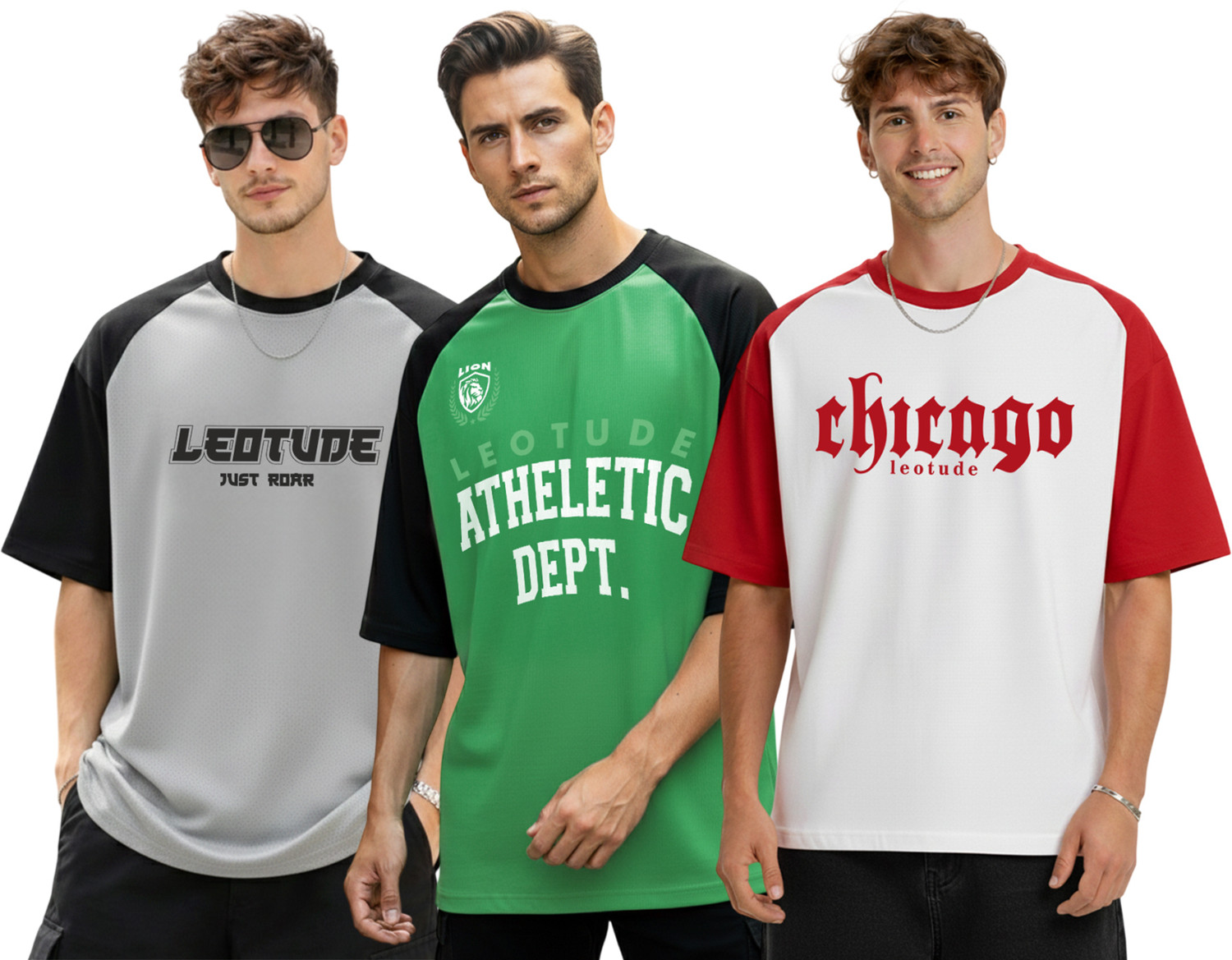 Image of Leotude Printed Men Round Neck Multicolor T-Shirt