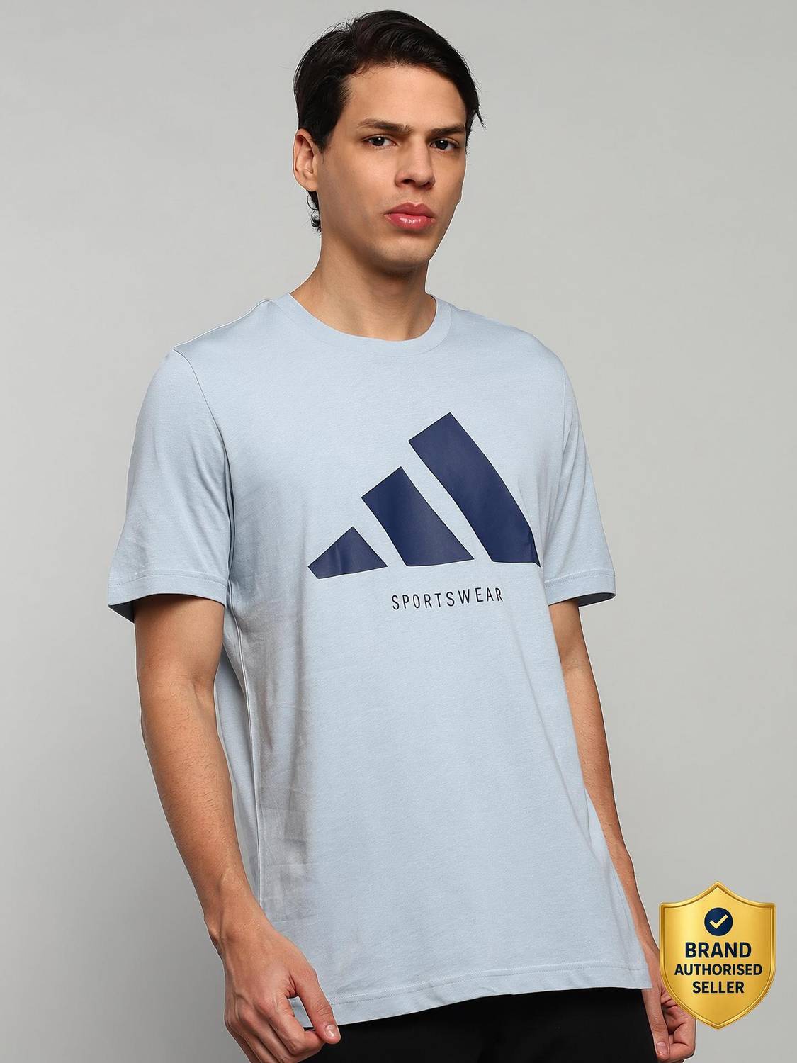 ADIDAS Graphic Print Men Round Neck Blue T-Shirt