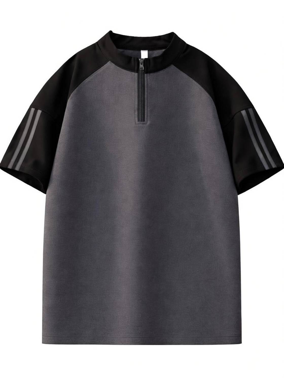 QUTUN Colorblock Mandarin Collar Multicolor T-Shirt