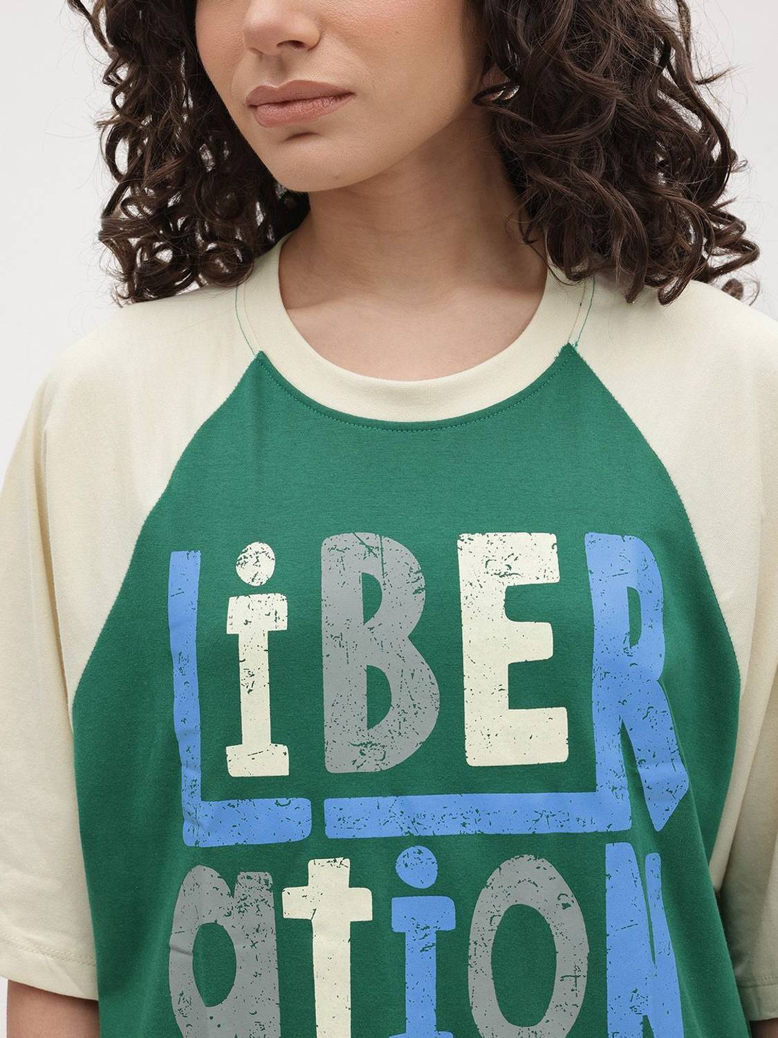 Roadster Women Green Printed Round Neck T-Shirt - Image 2