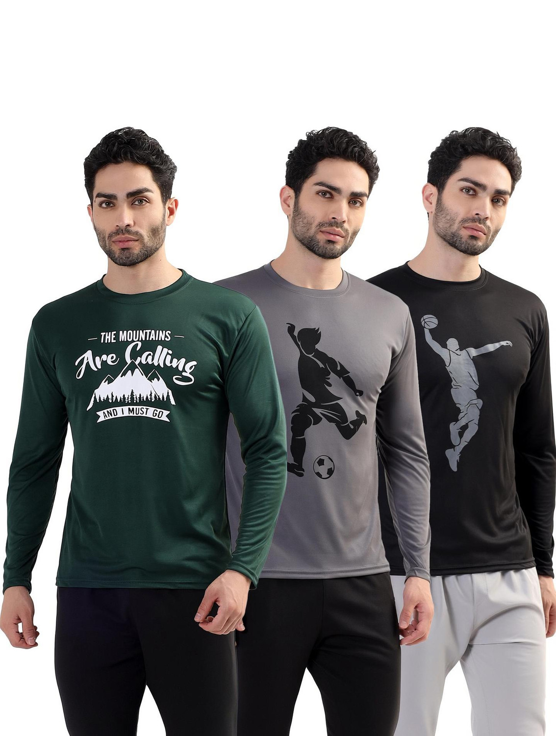 Image of Garmin Typography Men Round Neck Multicolor T-Shirt