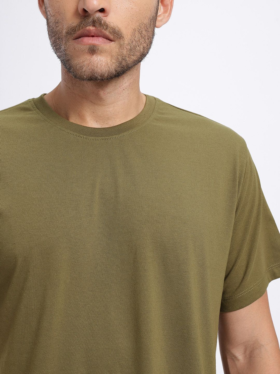 Image of Glitchez Printed Men Round Neck Green T-Shirt