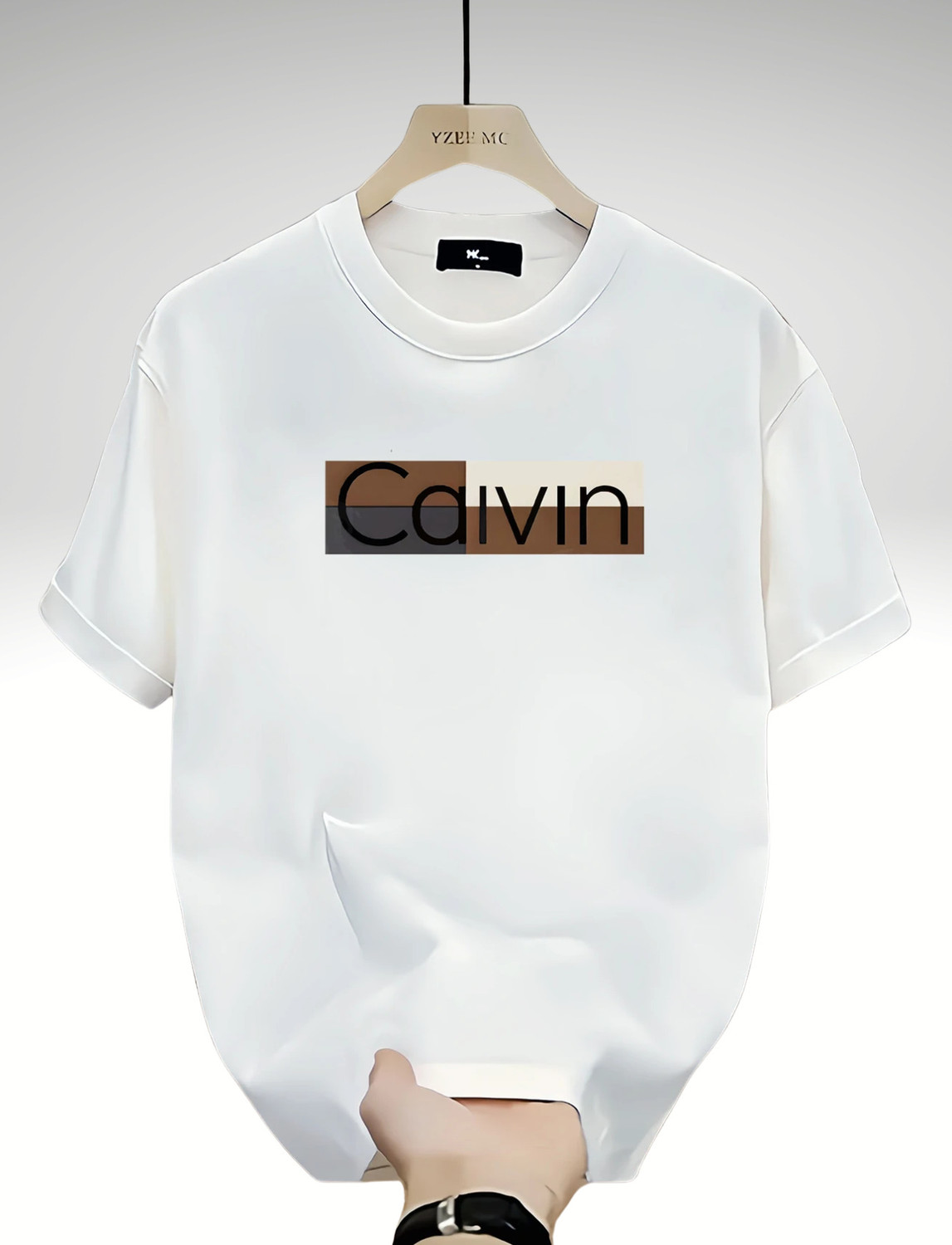 Image of CMS CLOTHING Printed Men Round Neck White T-Shirt