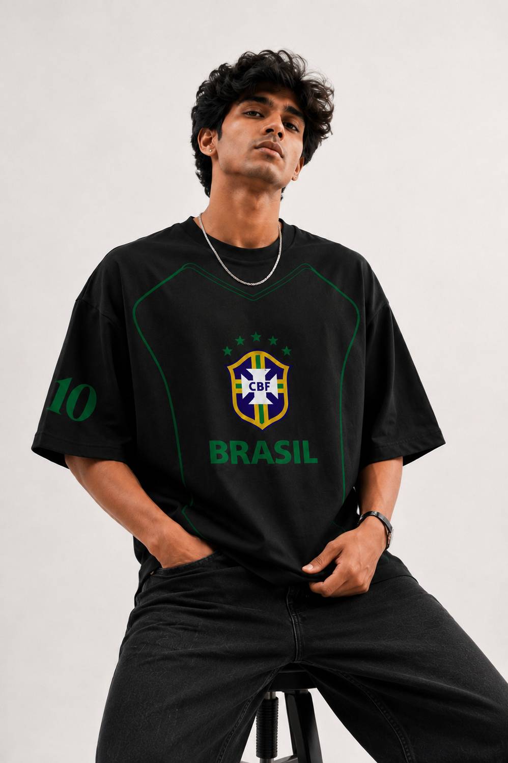 The Superhuman Store Men Round Neck Black T-Shirt - Image 4