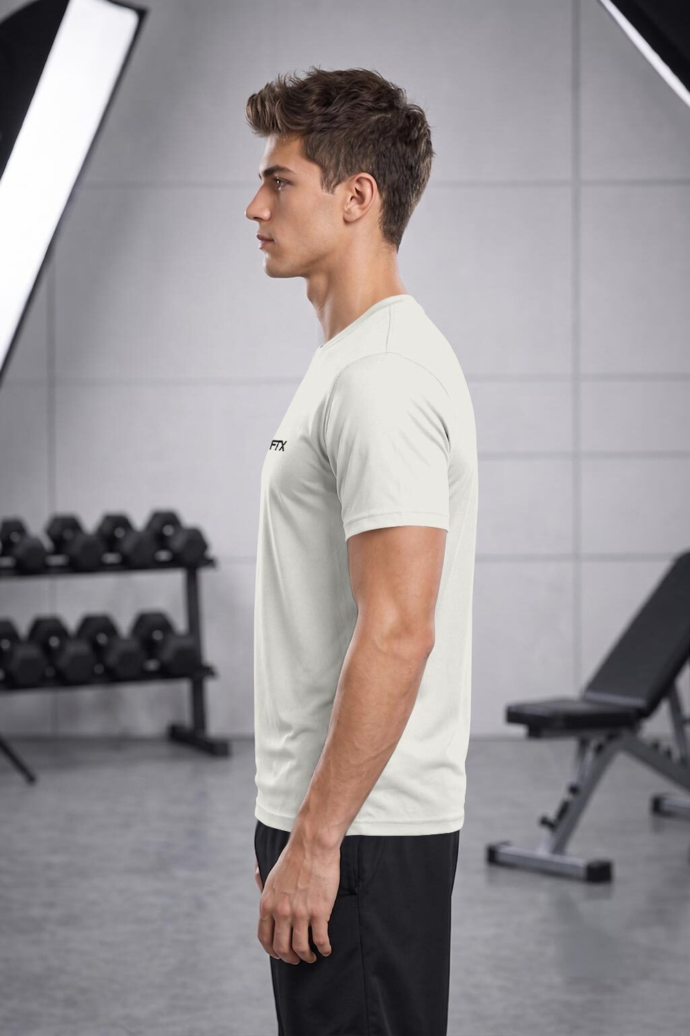 Image of FTX Solid Men Round Neck Grey T-Shirt