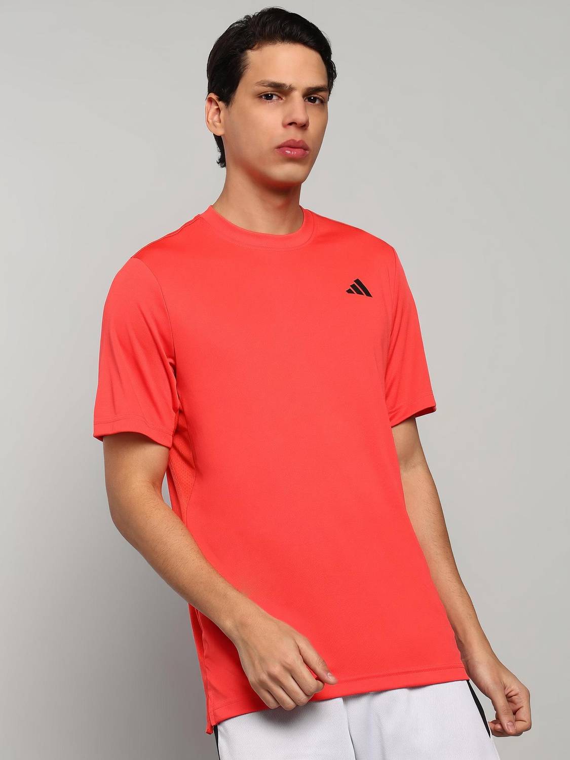 ADIDAS Solid Men Round Neck Red T-Shirt