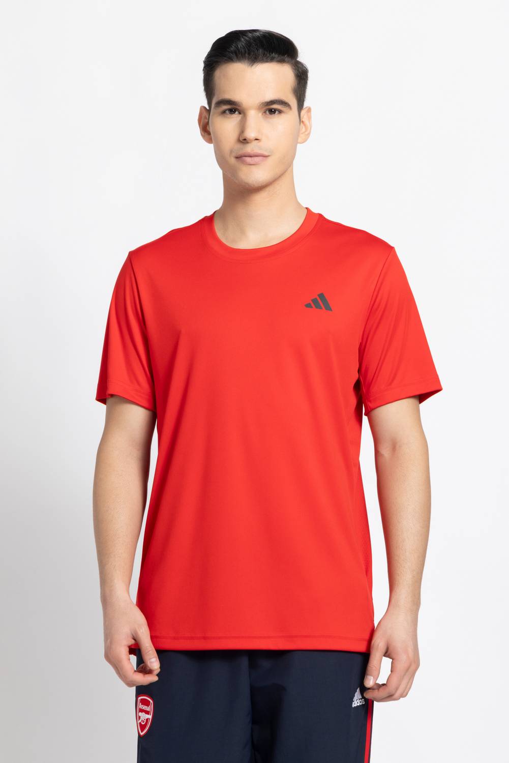 ADIDAS Solid Men Crew Neck Red T-Shirt