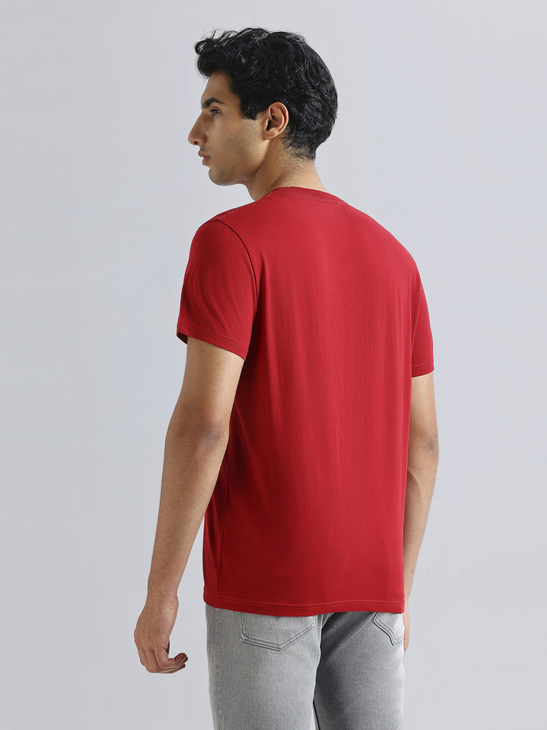 Image of Pepe Jeans Printed Men Crew Neck Red T-Shirt