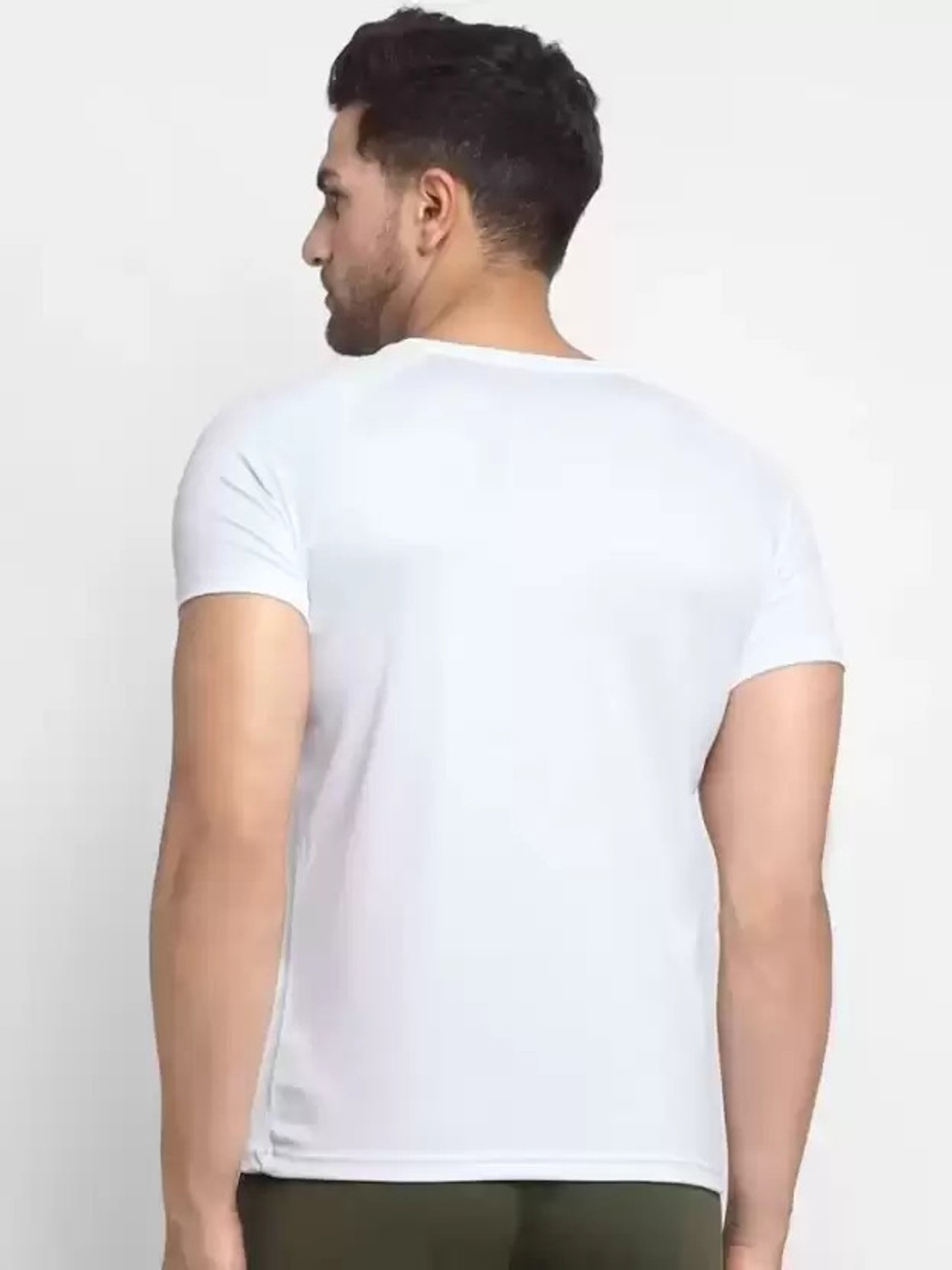Image of F N D Printed Men Round Neck White T-Shirt
