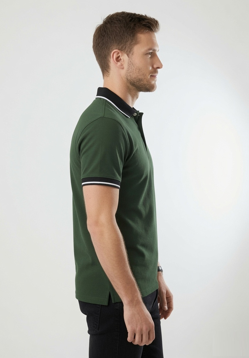 Image of true habit Self Design Men Polo Neck Red T-Shirt