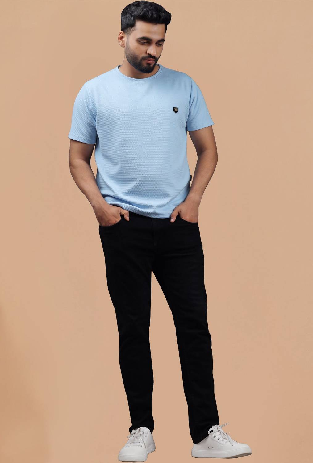 Yazole Men Black, Light Blue T-Shirt Pack of 2 - Image 5