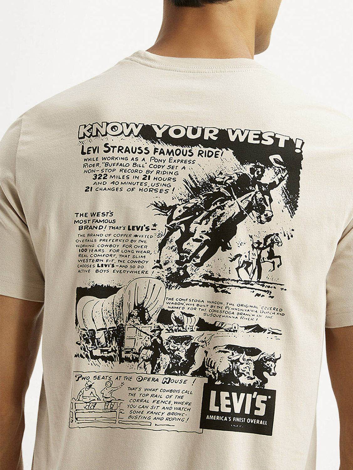 LEVIS ビンテージTshirt USA製 LEVI'S Graphic Print Men Crew Neck Beige T-Shirt - Buy LEVI'S