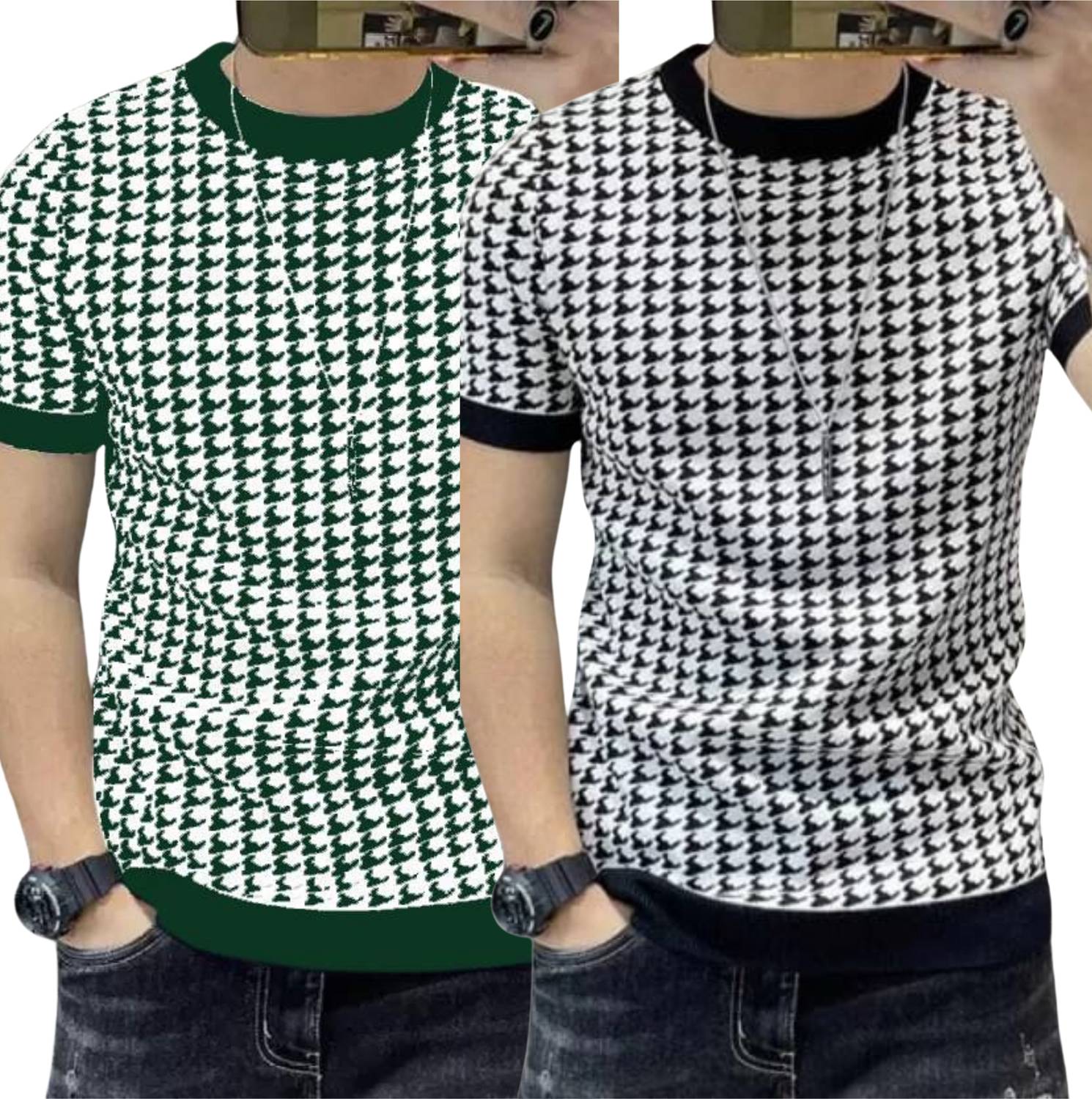 sti Pack of 2 Men Printed Round Neck Polyester Multicolor T-Shirt