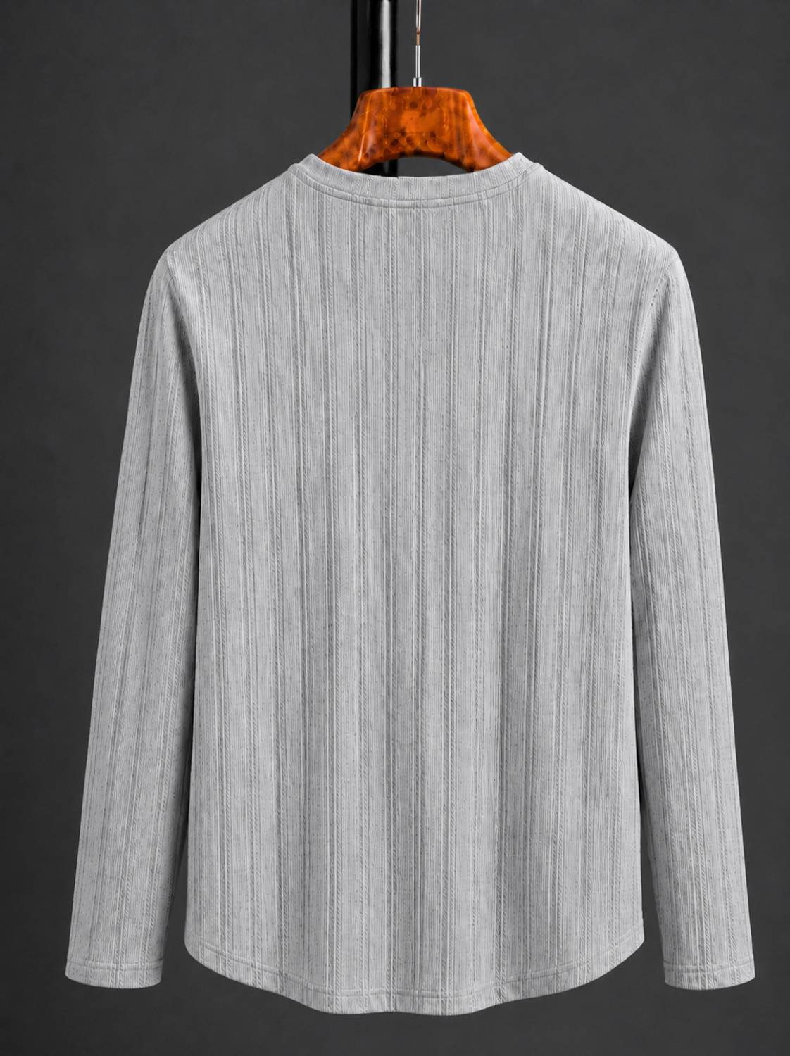mozero Men Grey Round Neck T-Shirt - Image 5
