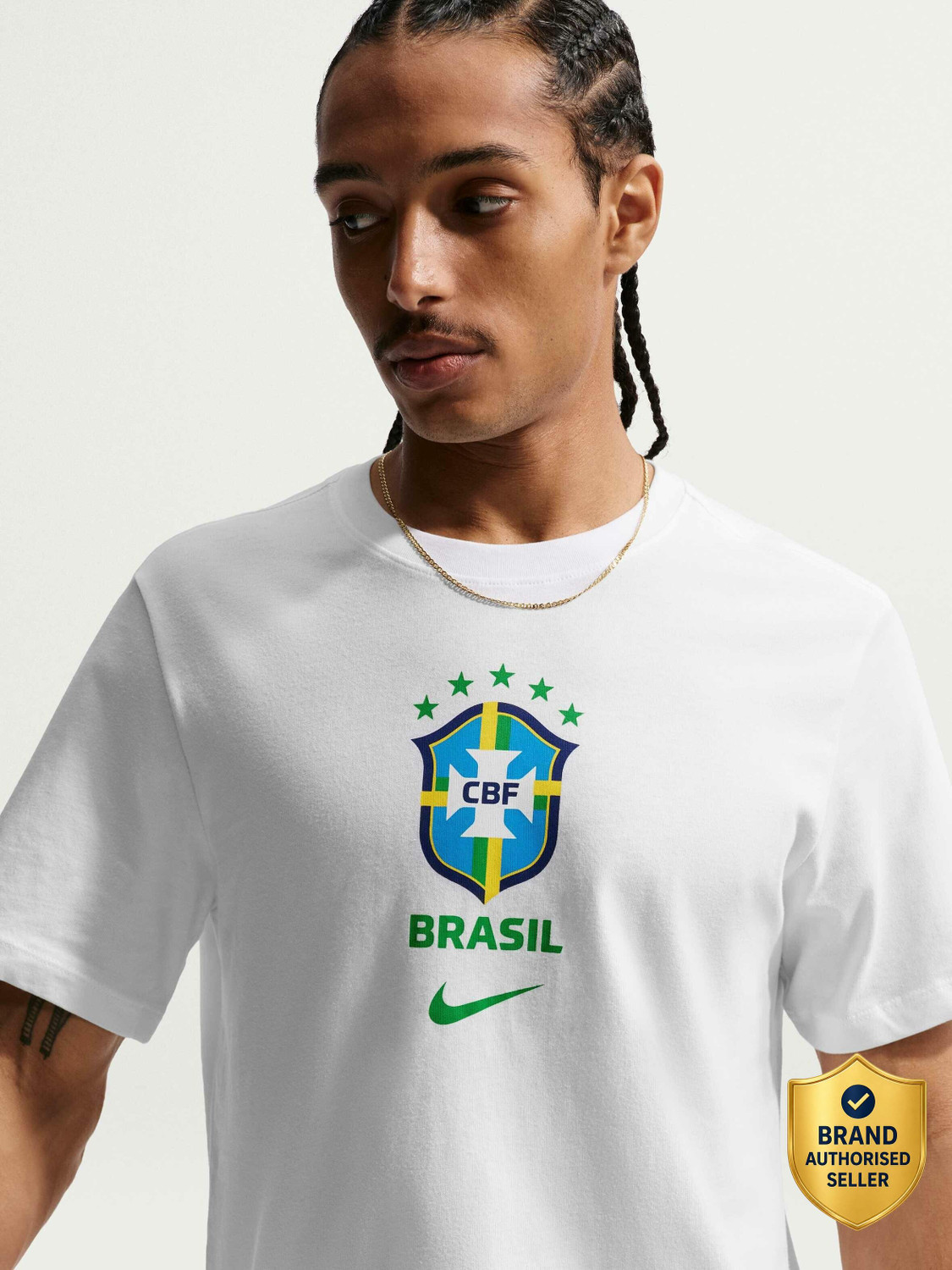 NIKE Printed Men Crew Neck White T-Shirt