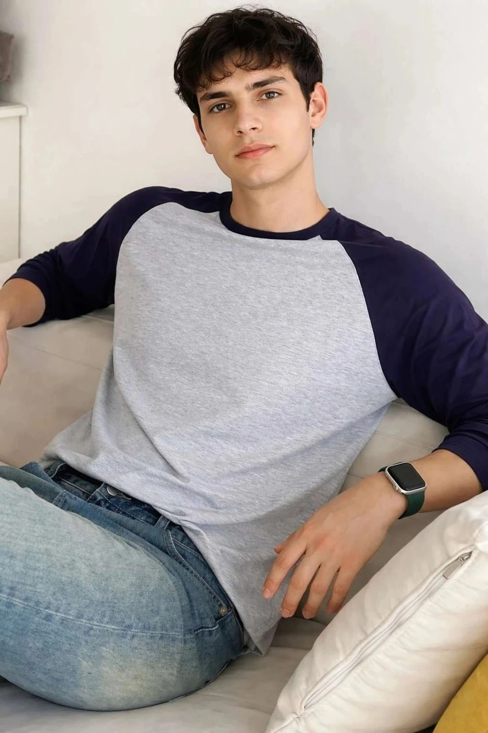 Image of MK Digital Colorblock Men Round Neck Multicolor T-Shirt
