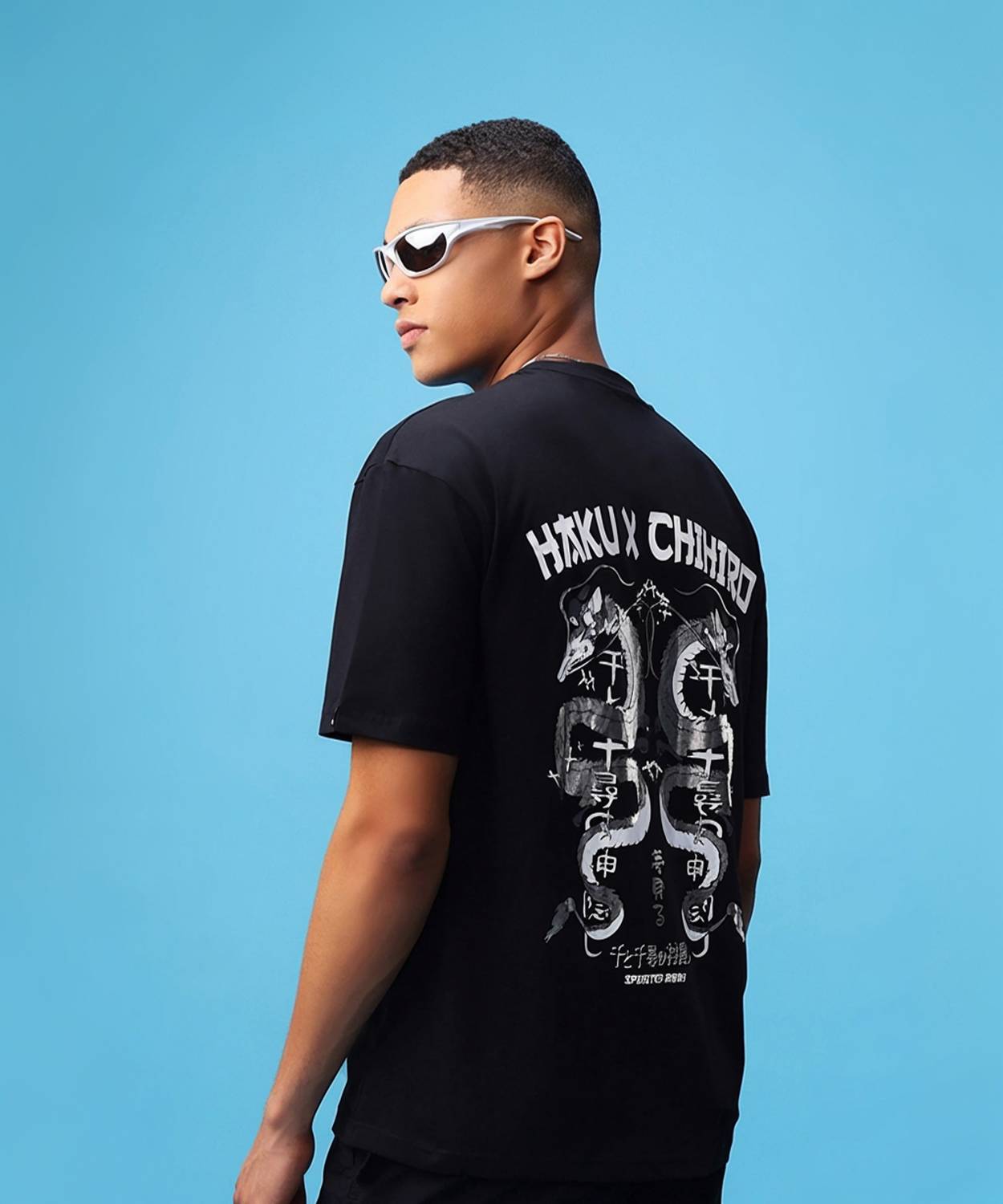 BEWAKOOF Printed Men Round Neck Black T-Shirt