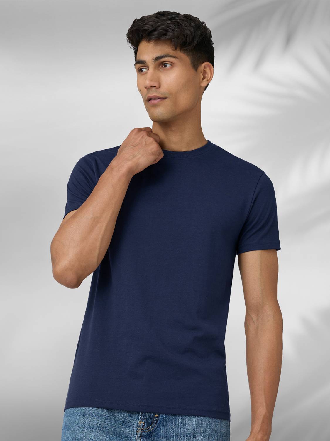 XYXX Solid Men Round Neck Navy Blue T-Shirt - Buy XYXX Solid Men
