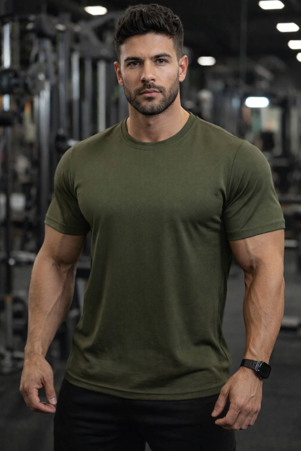 ParcelYard Men Solid Round Neck Polyester Dark Green T-Shirt