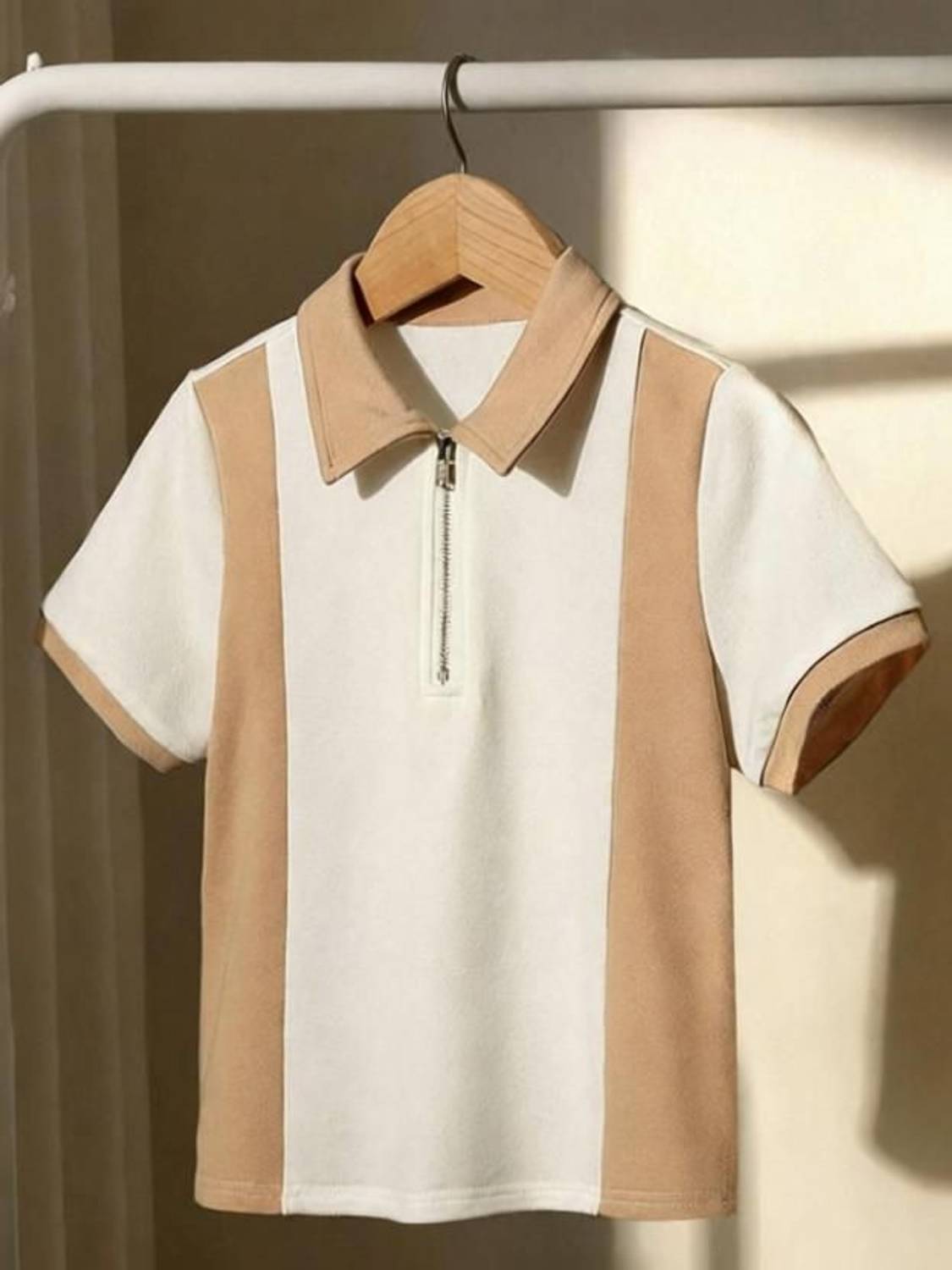 Try Colorblock Men Polo Neck White T-Shirt - Image 2