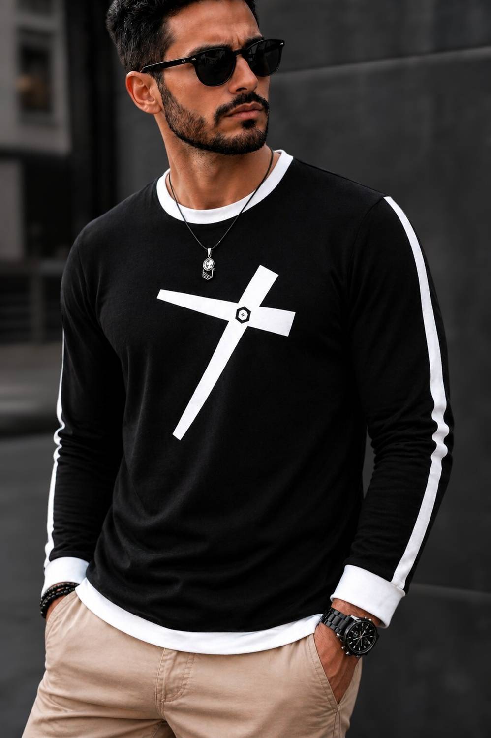 FASHIUM Printed Men Round Neck Black T-Shirt