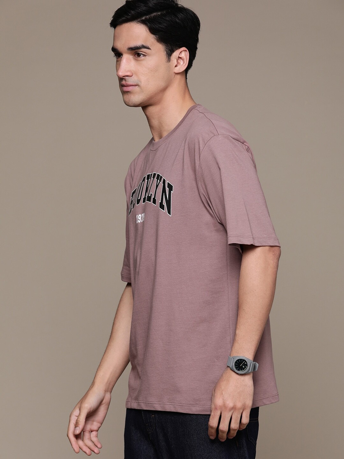 Image of Roadster Typography Men Round Neck Multicolor T-Shirt