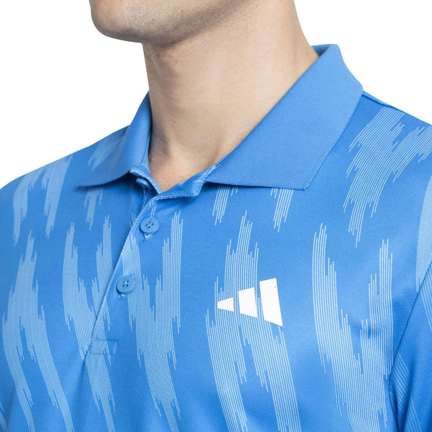Image of ADIDAS Printed Men Hooded Neck Blue T-Shirt