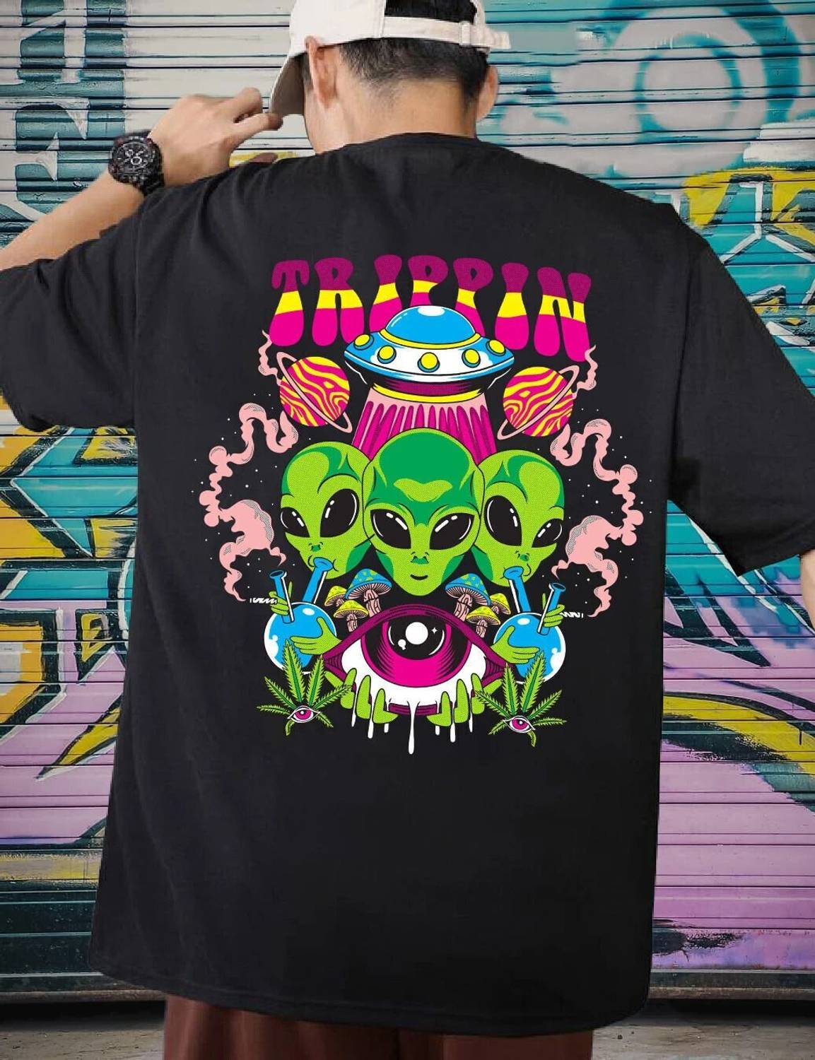 Benny Brooks Graphic Print Men Round Neck Black T-Shirt