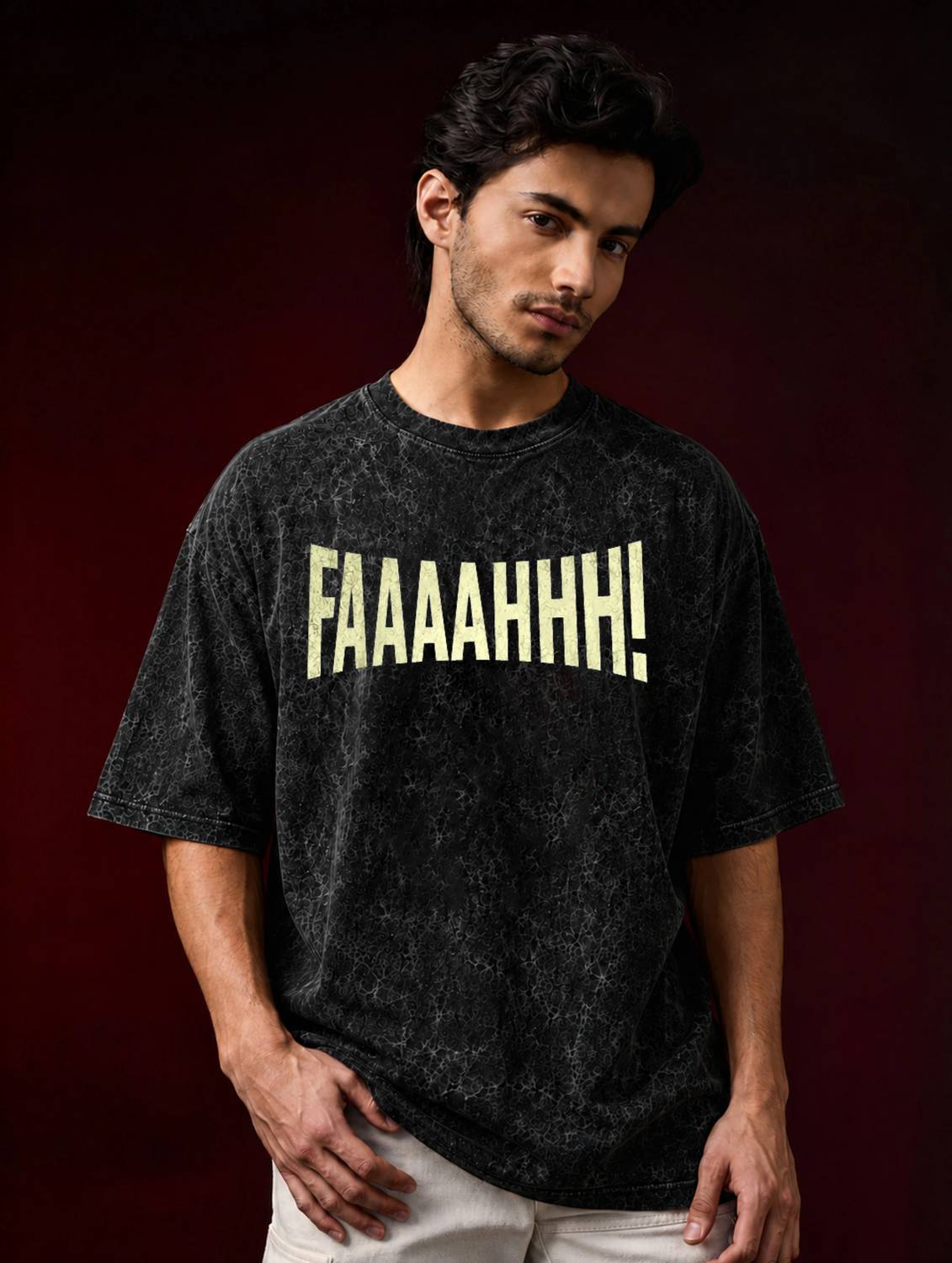 HADAR Black Round Neck Printed T-Shirt - Image 1