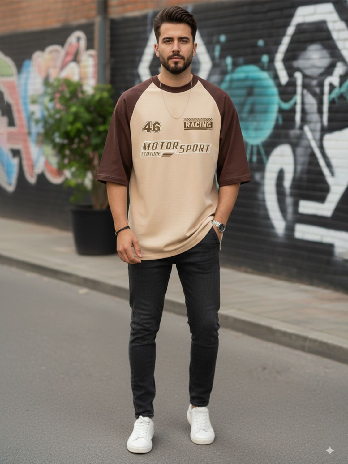 Image of Leotude Printed Men Round Neck Multicolor T-Shirt