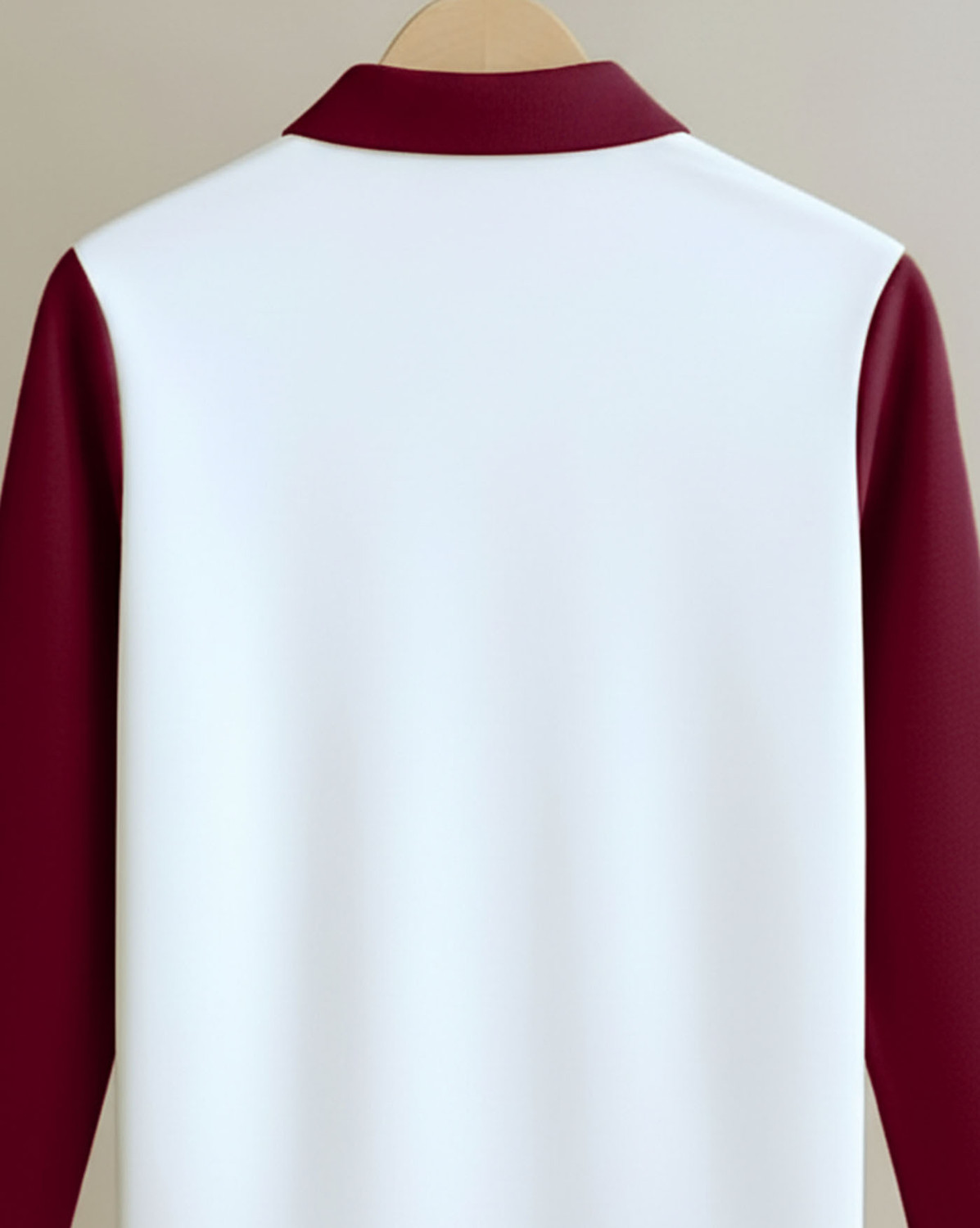 Image of AUSK Colorblock Men Polo Neck Maroon, White T-Shirt