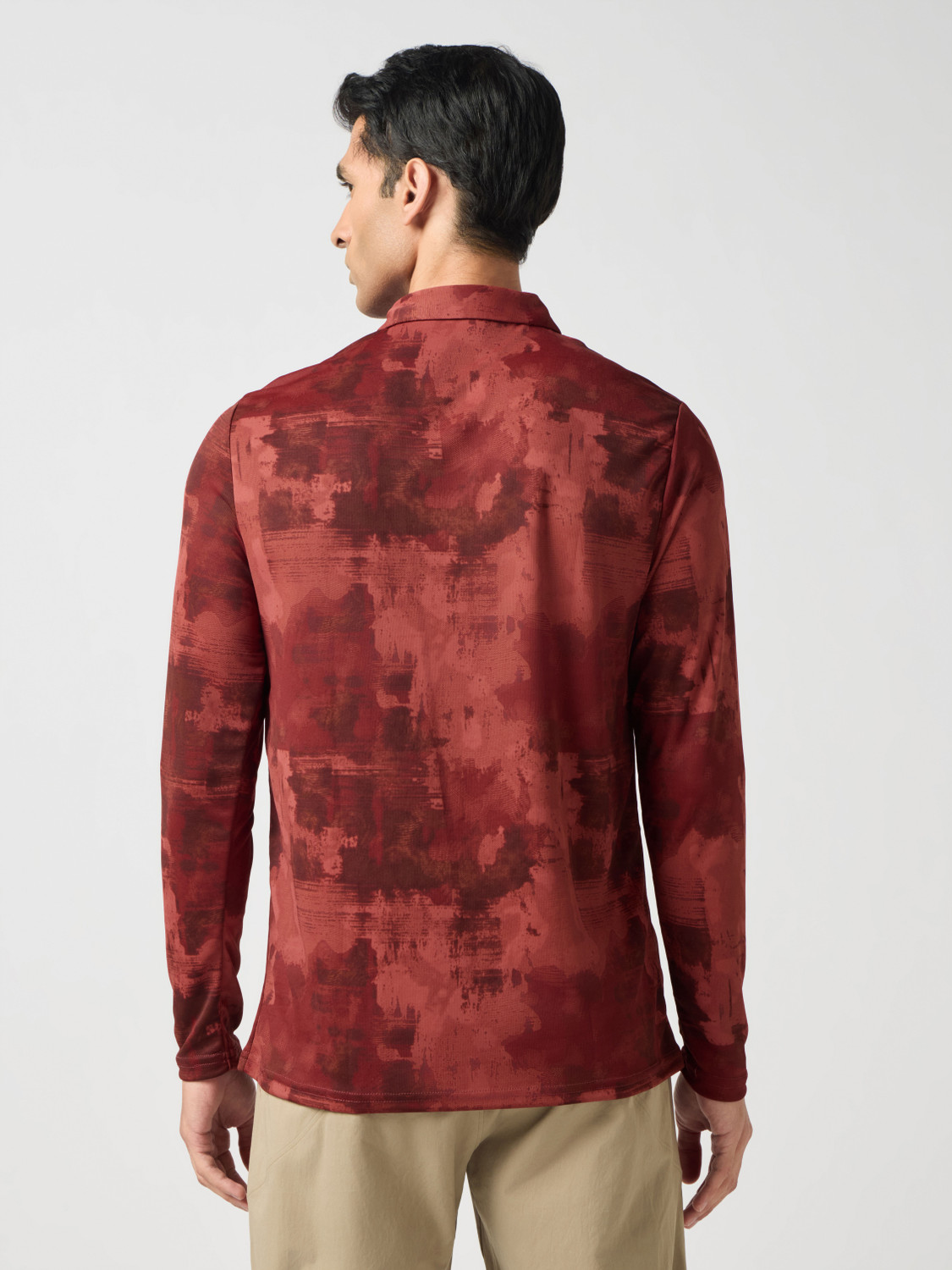 Image of TECHNOSPORT Self Design Men Polo Neck Red T-Shirt