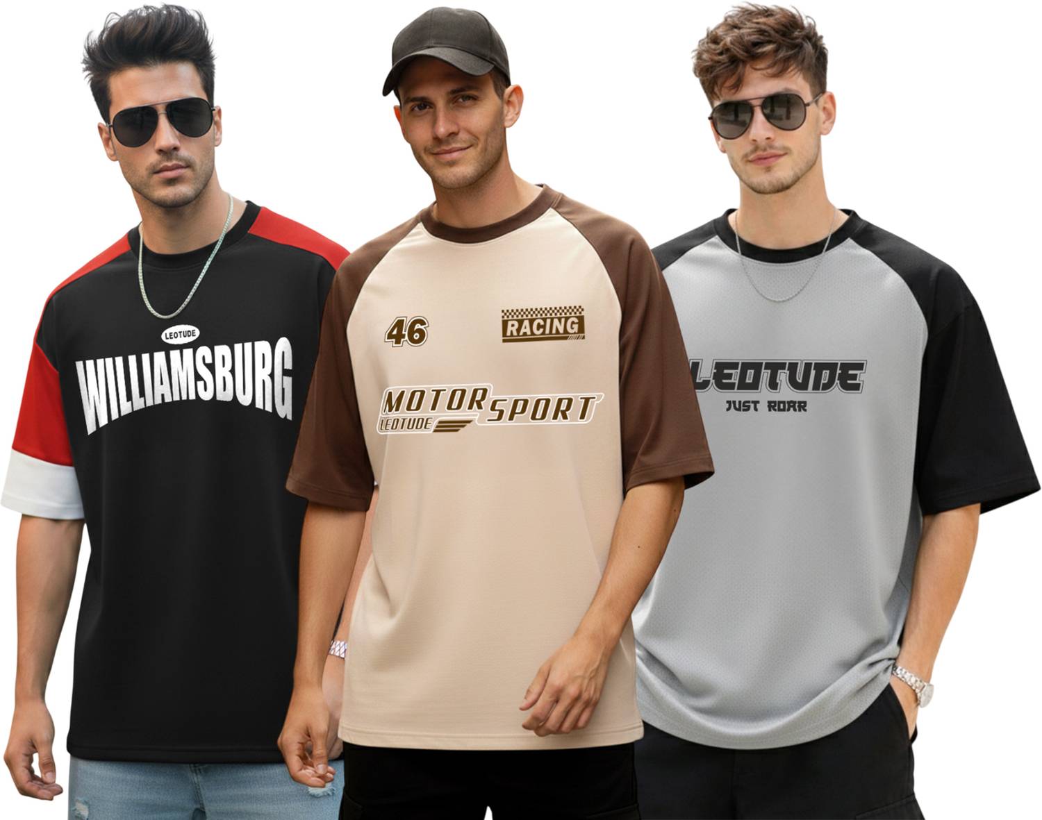 Leotude Multicolor Men Round Neck T-Shirt