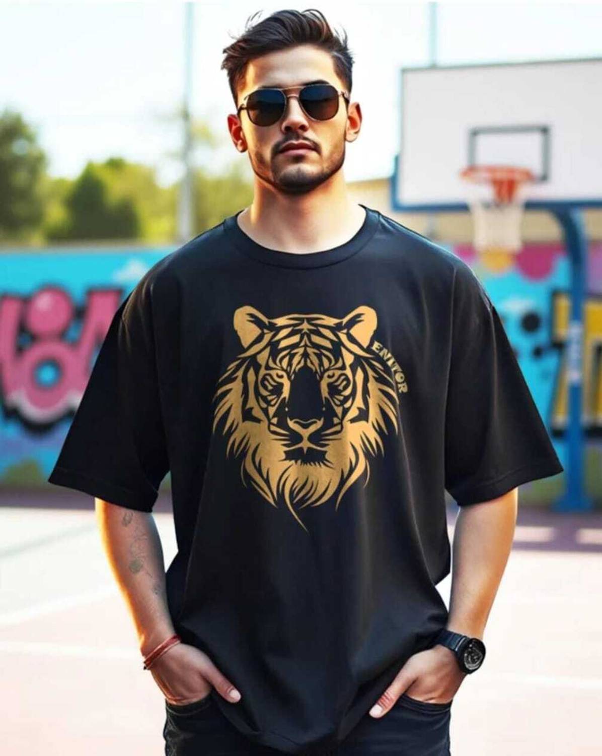 Ashkart Typography Men Round Neck Black T-Shirt