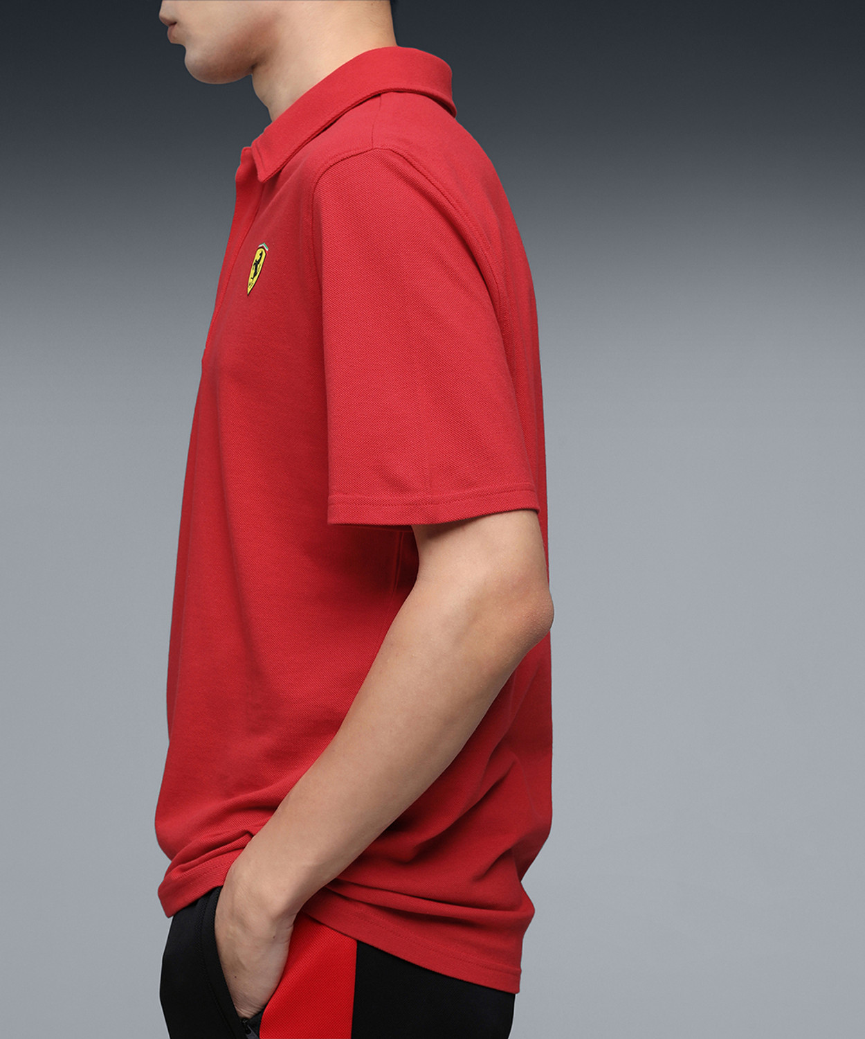 Image of PUMA Printed Men Polo Neck Red T-Shirt