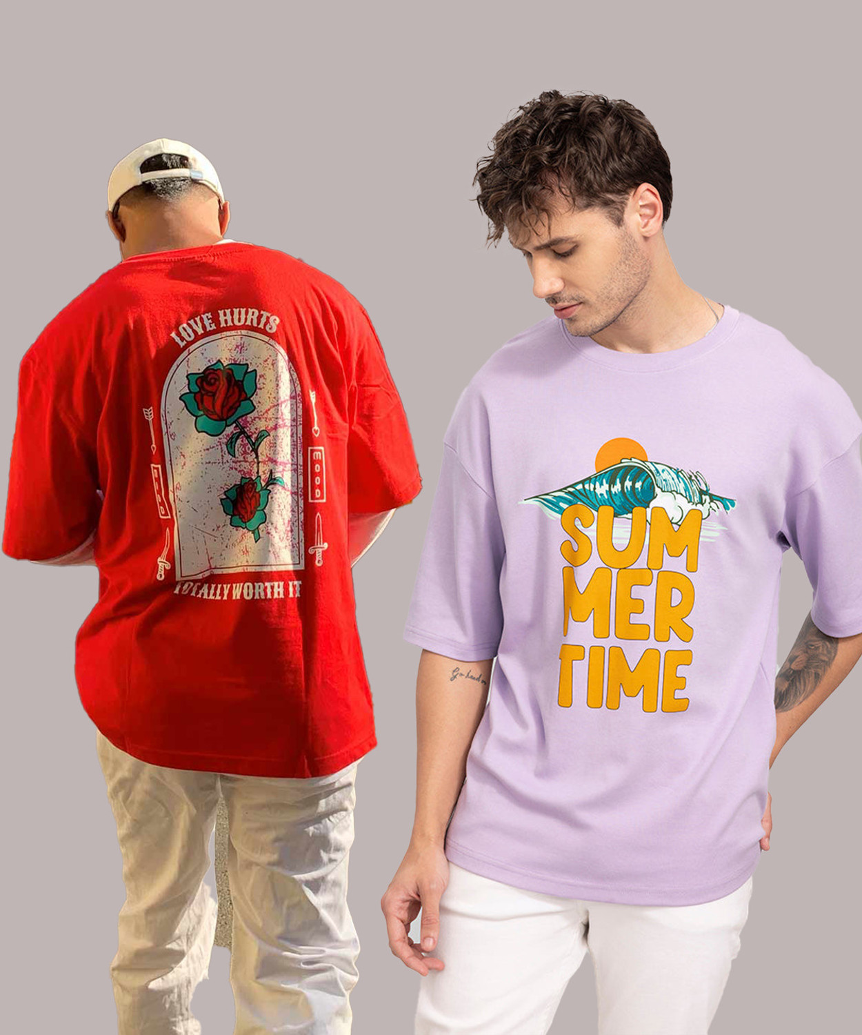 Image of HELL BOUND Typography Men Round Neck Multicolor T-Shirt